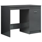 vidaXL Desk High Gloss Gray 39.4"x19.7"x29.9" Engineered Wood