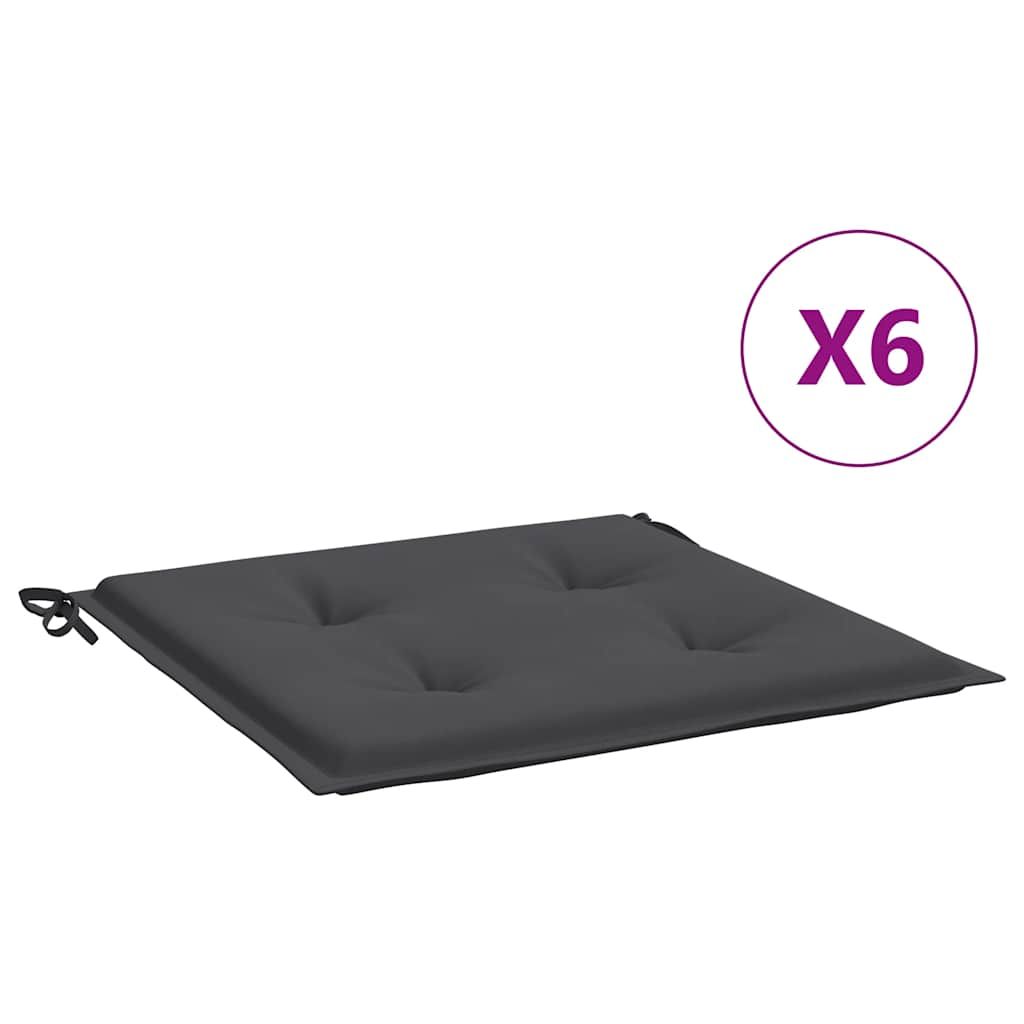 vidaXL Garden Chair Cushions 6 pcs Anthracite 50x50x4 cm Oxford Fabric
