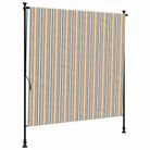 vidaXL Outdoor Roller Blind Yellow and White 150x270 cm Fabric&Steel