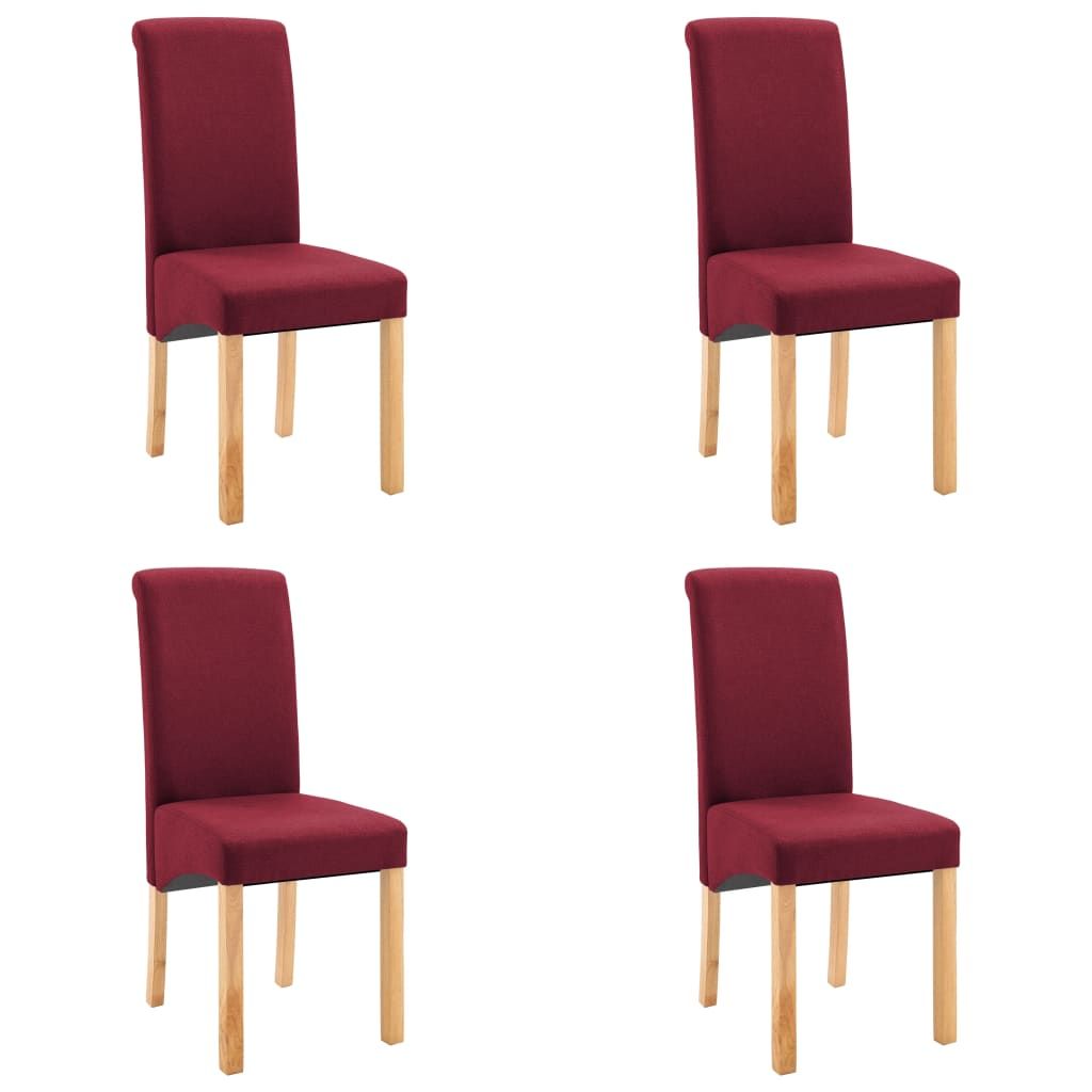 vidaXL Dining Chairs 4 pcs Red Fabric