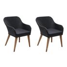 vidaXL Patio Chairs with Cushions 2 pcs Poly Rattan Black