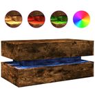 vidaXL Coffee Table with LED Lights Smoked Oak 35.4"x19.7"x15.7"
