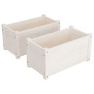 vidaXL Garden Planters 2 pcs White 23.6"x12.2"x12.2" Solid Wood Pine