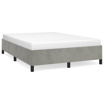 vidaXL Bed Frame without Mattress Light Gray 59.8"x79.9" Queen Velvet