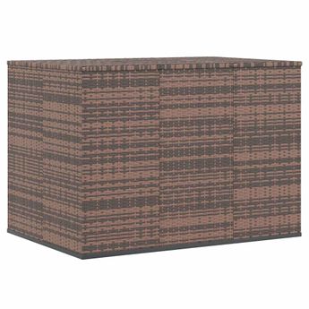 vidaXL Garden Cushion Box PE Rattan 145x100x103 cm Brown