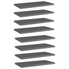 vidaXL Bookshelf Boards 8 pcs High Gloss Grey 40x20x1.5 cm Engineered Wood