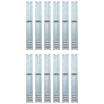 vidaXL L-shaped Ground Anchors 12 pcs Galvanized Steel 2"x2"x19.7"