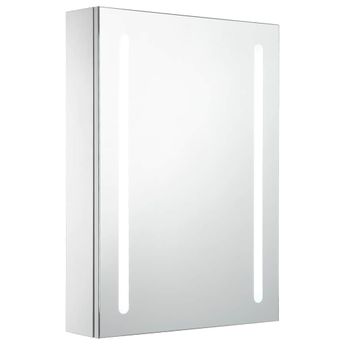 vidaXL LED Bathroom Mirror Cabinet 19.7"x5.1"x27.6"