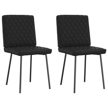 vidaXL Dining Chairs 2 pcs Black Faux Leather