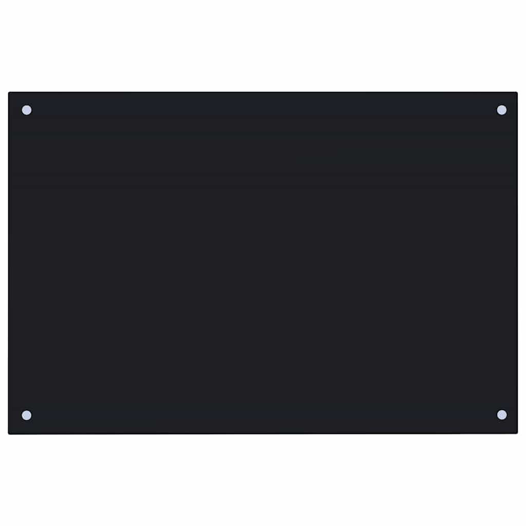 vidaXL Kitchen Backsplash Black 35.4"x23.6" Tempered Glass