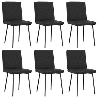 vidaXL Dining Chairs 6 pcs Black Faux Leather