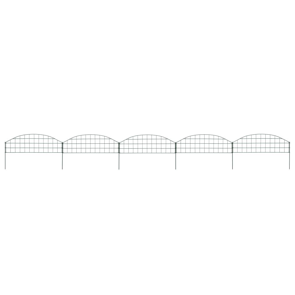 vidaXL Arched Garden Fence Set 77.3x26 cm Green