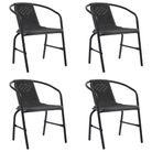 vidaXL Garden Chairs 4 pcs Plastic Rattan and Steel 242.5 lb
