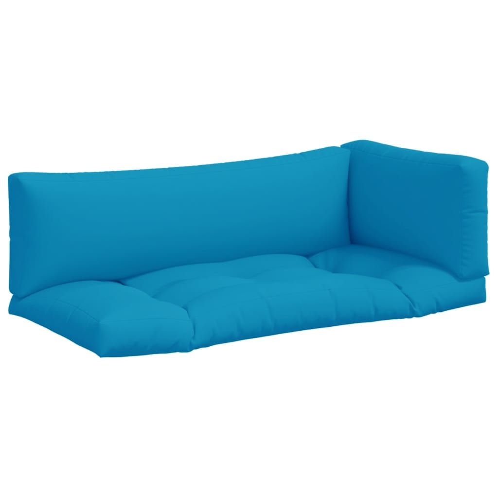 vidaXL Pallet Cushions 3 pcs Blue Fabric