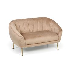 Suede sofa MARLENE, two-seater, beige