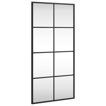 vidaXL Wall Mirror Black 15.7"x31.5" Rectangle Iron
