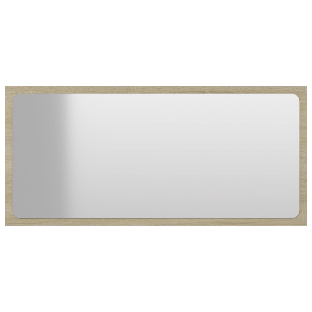 vidaXL Bathroom Mirror Sonoma Oak 31.5"x0.6"x14.6" Engineered Wood