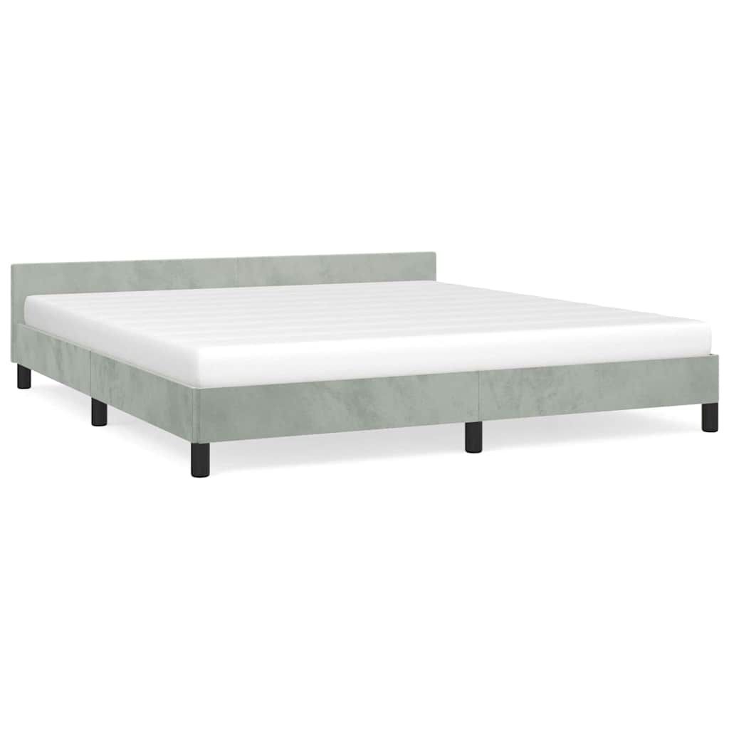 vidaXL Bed Frame without Mattress Light Grey California King Velvet