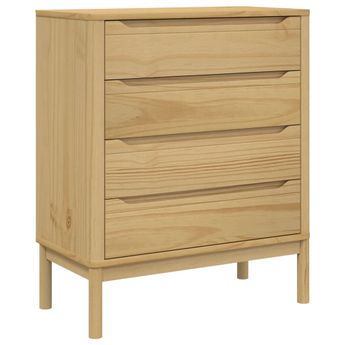 vidaXL Chest of Drawers FLORO Wax Brown Solid Wood Pine