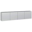 vidaXL Garden Raised Bed 126"x15.7"x30.3" Galvanized Steel Silver