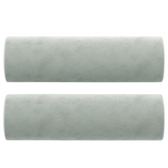 vidaXL Throw Pillows 2 pcs Light Grey Ø15x50 cm Velvet