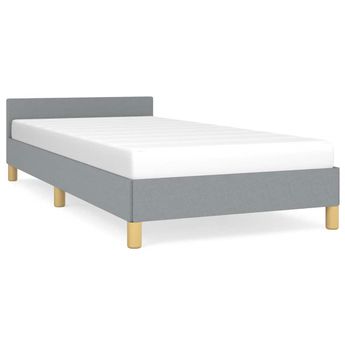 vidaXL Bed Frame without Mattress Light Grey Twin XL Fabric