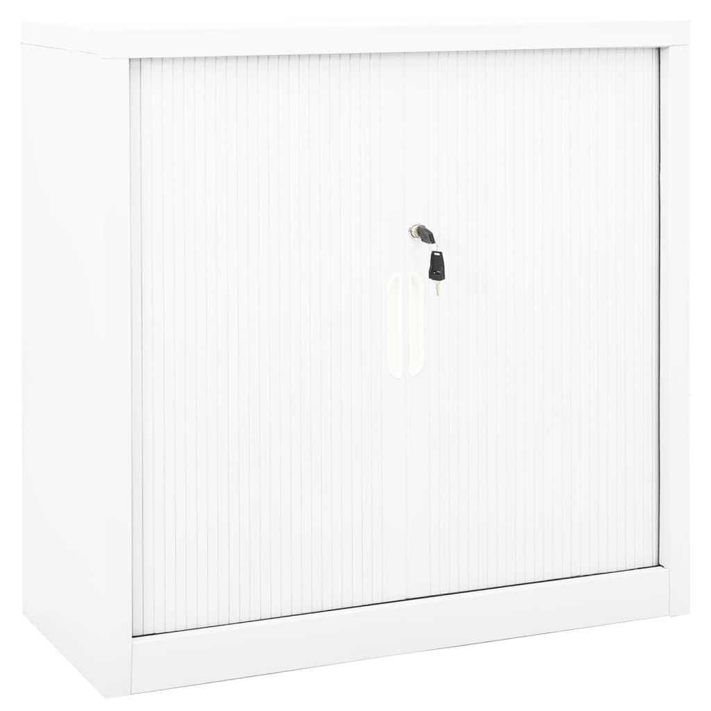 vidaXL Sliding Door Cabinet White 35.4"x15.7"x35.4" Steel