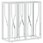 vidaXL Console Table 27.6"x11.8"x27.6" Stainless Steel and Glass