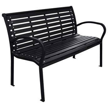 vidaXL Patio Bench Black 45.7" Steel and WPC
