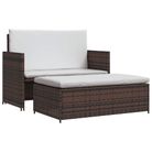 vidaXL Patio Sofa Poly Rattan Brown