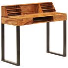 vidaXL Desk 43.3"x19.7"x37" Solid Acacia Wood and Steel