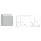 vidaXL Outdoor Dog Kennel with Roof Silver 6x6x2.5 m Galvanised Steel