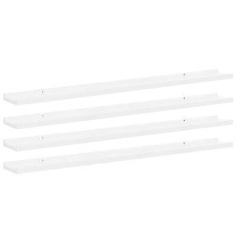 vidaXL Wall Shelves 4 pcs High Gloss White 39.4"x3.5"x1.2"