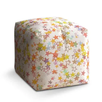 Sablio Taburet Cube Hvězdičky - 60x60x60 cm