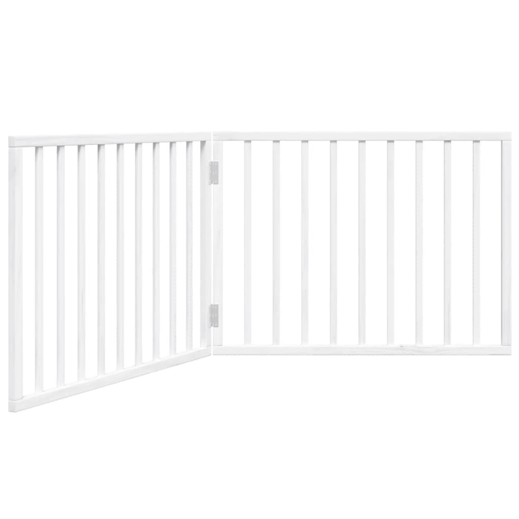 vidaXL Dog Gate Foldable 2 Panels White 63.0 " Poplar Wood