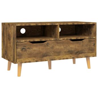 vidaXL TV Stand Smoked Oak 35.4"x15.7"x19.1" Engineered Wood