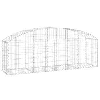 vidaXL Arched Gabion Basket 200x50x60/80 cm Galvanised Iron