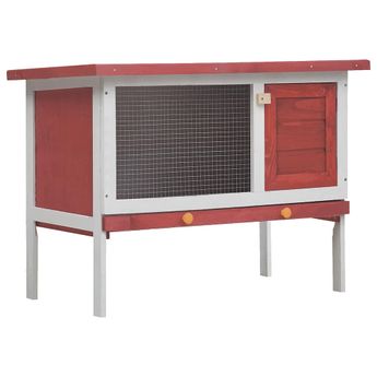vidaXL Outdoor Rabbit Hutch 1 Layer Red Wood