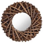 vidaXL Wall Mirror 40 cm Teak Round