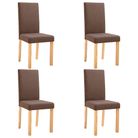 vidaXL Dining Chairs 4 pcs Brown Fabric