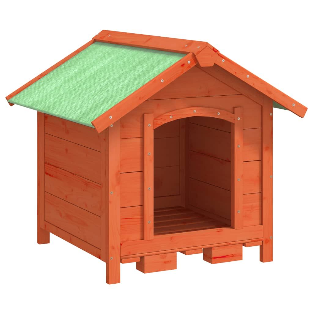 vidaXL Dog Kennel Brown 25.6"x25.6"x24.2" Solid Wood Pine
