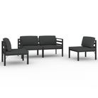 vidaXL 4 Piece Patio Lounge Set with Cushions Aluminum Anthracite