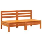 vidaXL Patio Sofas Armless 2 pcs Wax Brown Solid Wood Pine
