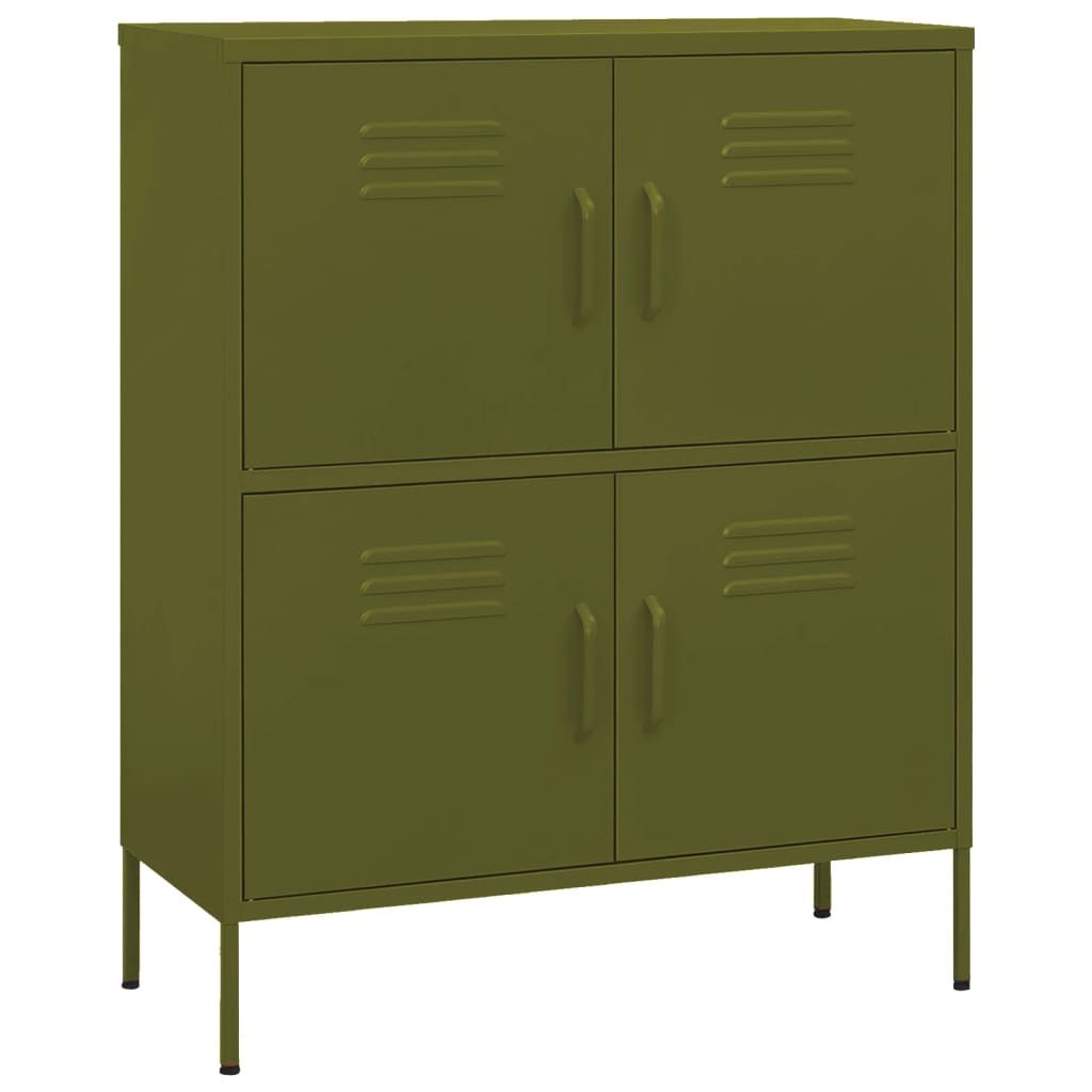 vidaXL Storage Cabinet Olive Green 31.5"x13.8"x40" Steel