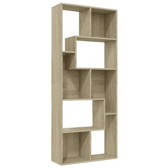 vidaXL Book Cabinet Sonoma Oak 26.4"x9.4"x63.4" Engineered Wood