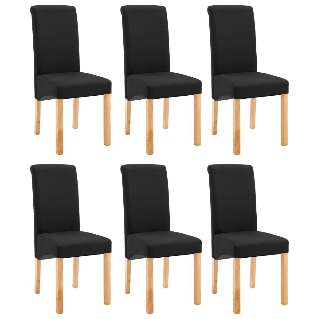 vidaXL Dining Chairs 6 pcs Black Fabric