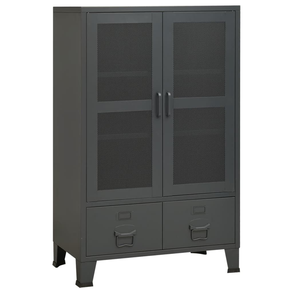 vidaXL Industrial Storage Chest Anthracite 27.6"x15.7"x45.3" Metal
