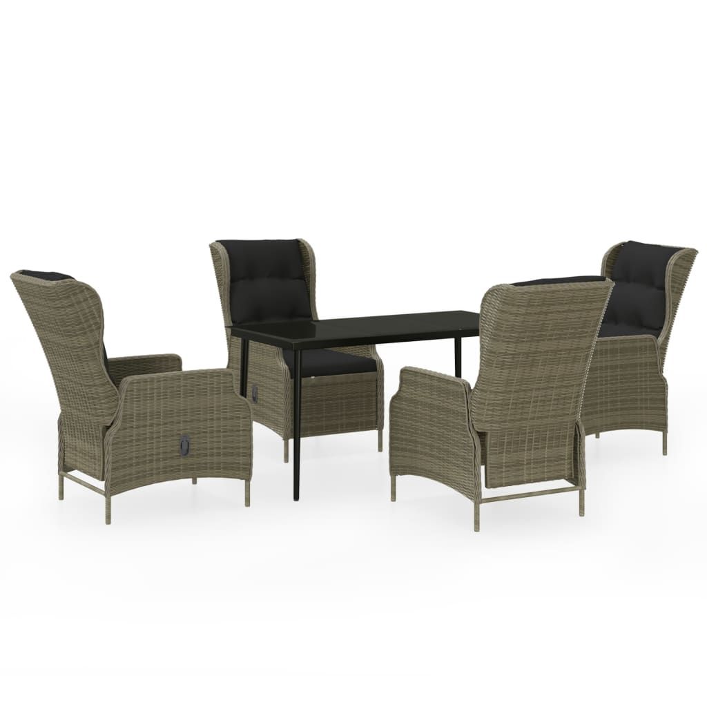 vidaXL 5 Piece Patio Dining Set Brown