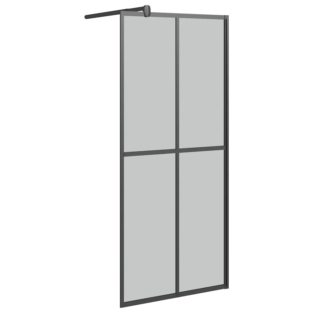 vidaXL Walk-in Shower Screen 31.5"x76.8" Dark Tempered Glass