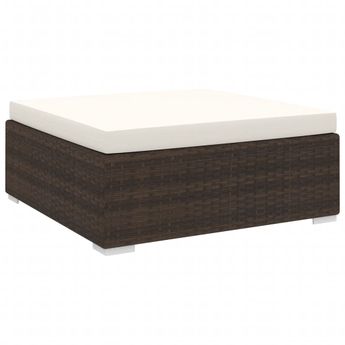 vidaXL Sectional Footrest with Cushion Poly Rattan Brown